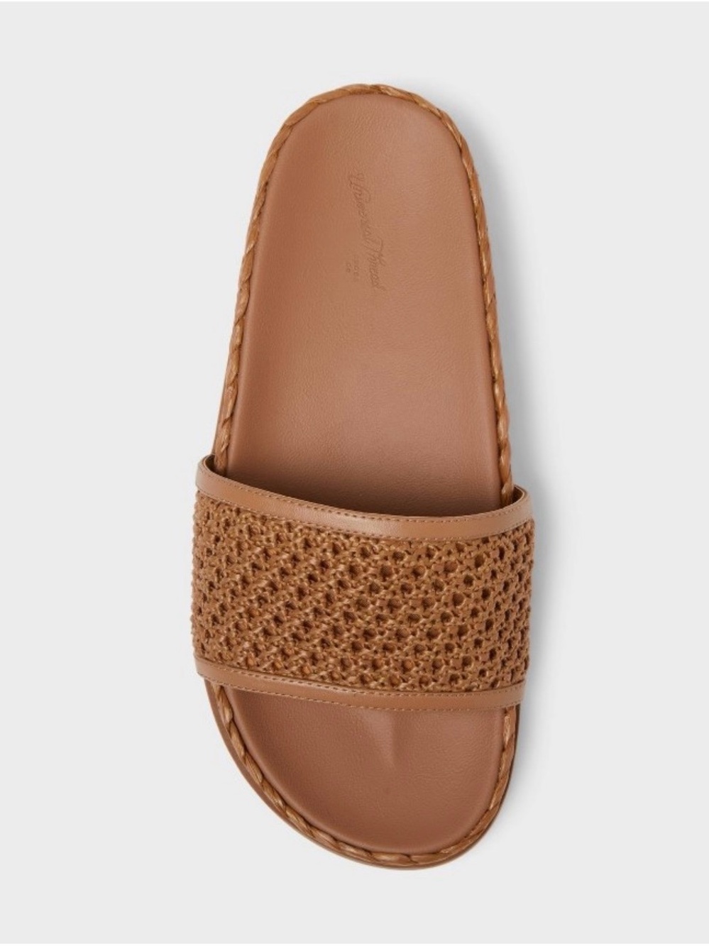 Women’s Size 10 Brinley  Universal Thread Woven Slide Sandal in Natural Brown - Picture 3 of 5